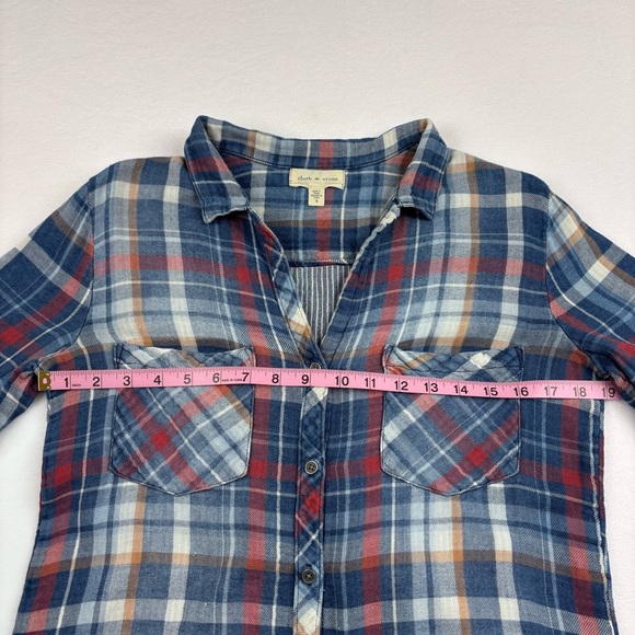 Anthropologie~ Cloth & Stone Women’s Small Soft Long Sleeve Plaid Button Up Top - Picture 6 of 12
